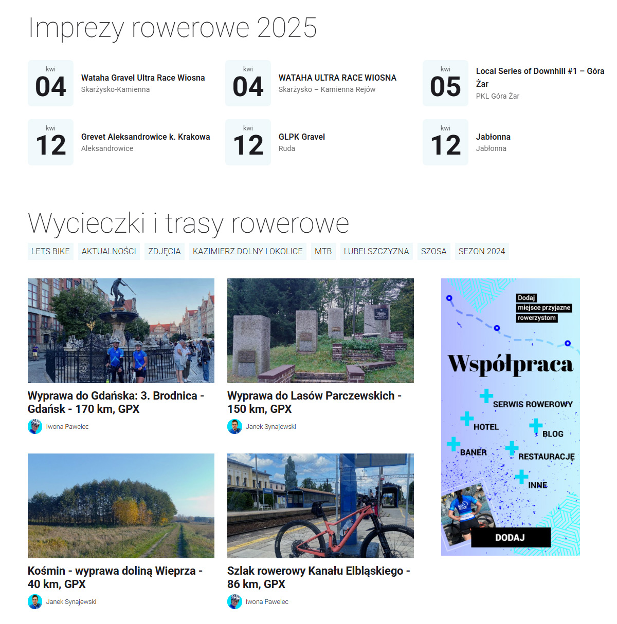 portal internetowy rowerowy