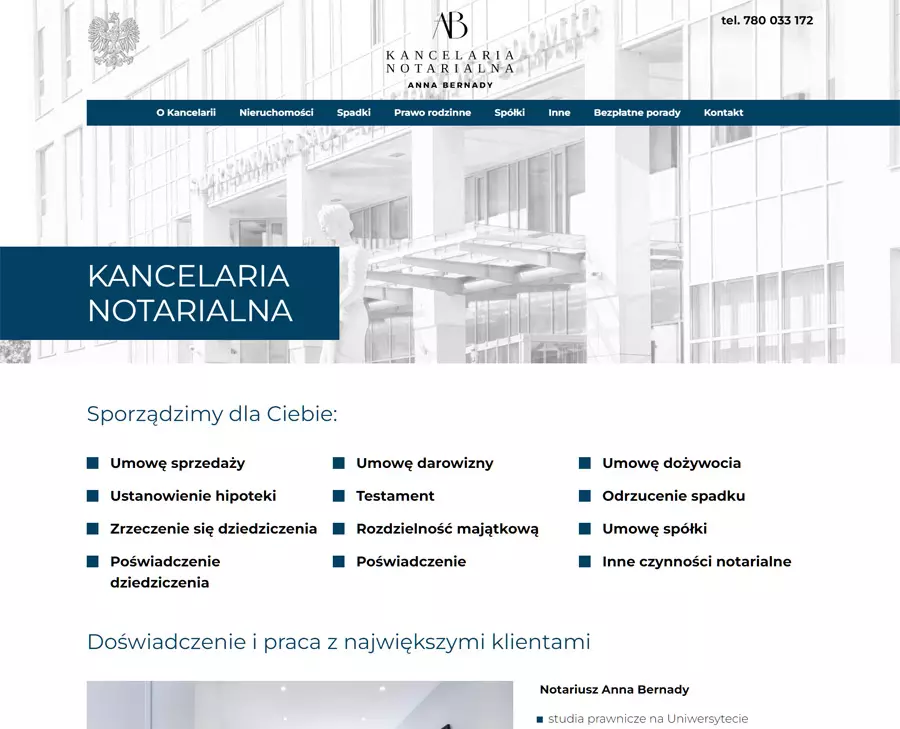 Strona internetowa dla notariusza